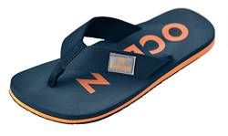 MADSea Damen Herren Zehenstegpantolette Ocean Zehentrenner Sandale dunkelblau orange, Farbe:dunkelblau, Größe:45 EU von MADSea