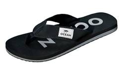 MADSea Damen Herren Zehenstegpantolette Ocean Zehentrenner Sandale schwarz Silber, Farbe:schwarz, Größe:42 EU von MADSea
