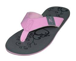 MADSea Damen Zehenstegpantolette Beach Woman | Zehentrenner Flip Flop Thong Sandale Badelatschen | Sommer Strand, grau/rosa, 36 EU von MADSea