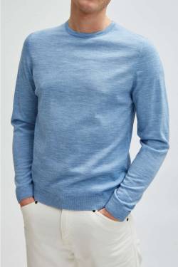 MAERZ Modern Fit Pullover hellblau, Einfarbig von MAERZ