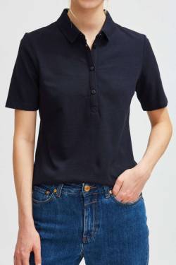 MAERZ Regular Fit Damen Poloshirt dunkelblau, Einfarbig von MAERZ