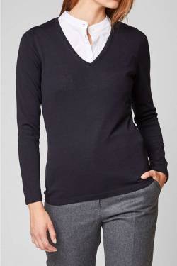 MAERZ Regular Fit Damen Pullover navy, Einfarbig von MAERZ