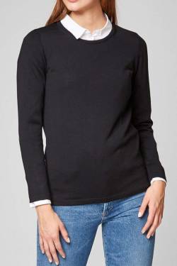 MAERZ Regular Fit Damen Pullover schwarz, Einfarbig von MAERZ