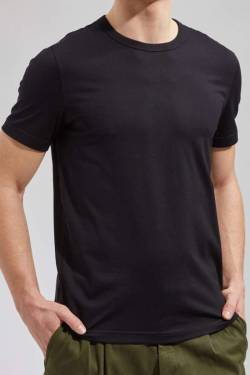 MAERZ Regular Fit T-Shirt Rundhals schwarz, Einfarbig von MAERZ