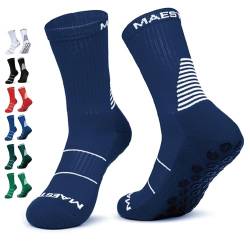 Maestro Grip Socken - Anti-Rutsch-Socken für Damen und Herren - Fußball, Fußball, Basketball, Hockey rutschfeste Socken, Marineblau, X-Large von MAESTRO SPORTSWEAR