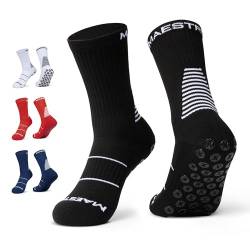 Maestro Grip Socken - Anti-Rutsch-Socken für Damen und Herren - Fußball, Fußball, Basketball, Hockey rutschfeste Socken, Schwarz, X-Large von MAESTRO SPORTSWEAR