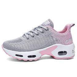 MAFEKE Frauen Air Athletic Laufschuhe Mode Tennis Atmungsaktive Leichte Walking Sneakers, Grau/Rosa, 36 EU von MAFEKE