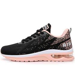 MAFEKE Frauen Air Athletic Laufschuhe Mode Tennis Atmungsaktive Leichte Walking Sneakers, Peachblack, 39 EU von MAFEKE