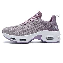 MAFEKE Women Walking Shoes Air Cushion Slip On Tennis Mesh Fashion Running Sneakers Platform Loafers (Purple US 6 B(M) von MAFEKE