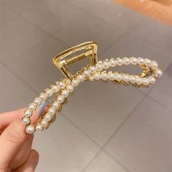 Exquisite Pearl Crystal Butterfly Shark Hair Clip Metal Hair Claws Clamps Hair Crab Hairpin Hair Accessories S6 von MAFSMJP