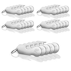 MAGATI Einkaufswagenlöser Schlüsselanhänger abziehbar multifunktional aus Edelstahl mit Schlüsselfundservice und Profiltiefenmesser 25er Set von MAGATI