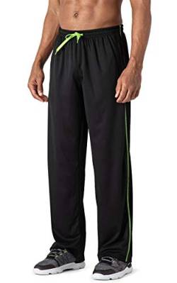 MAGCOMSEN Fitnesshose Herren Jogging Sommerhose Lange Trainingshose Outdoor Sporthose Herrenhose Lässig Hose Loose Fit Freizeithose Pyjamahose mit Taschen Schwarz L von MAGCOMSEN