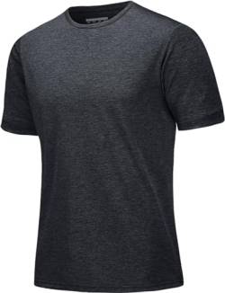 MAGCOMSEN Herren Sport T-Shirts Atmungsaktiv Sommer Laufshirt für Männer Leichte Funktionsshirt zum Joggen, Laufen, Wandern, Radfahren, Training Schwarz 2XL von MAGCOMSEN