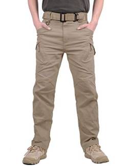 MAGCOMSEN Jagdhose Herren Herbst Winter Langhose Military Pants Taktische Softshell Hose Outdoor Wanderhose Winddicht Baumwolle Cargo Hose Männer Ranger Hose Khaki 32 von MAGCOMSEN