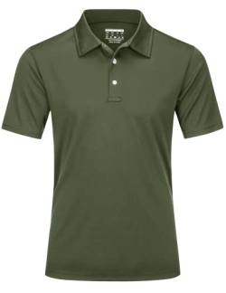 MAGCOMSEN Polo Shirts Männer Sport Tshirts Klassisches Poloshirt Sporthemden Tennis Golf T-Shirt Sommer Kurzarm Shirt Arbeiten Wandern Angeln Tshirts Armeegrün 3XL von MAGCOMSEN