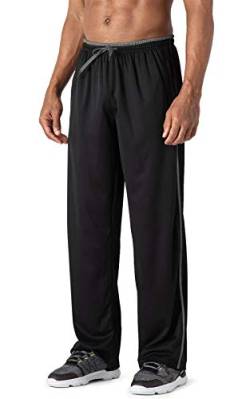 MAGCOMSEN Sporthose Herren Lange Gym Joggers Leicht Outdoor Trainingshose Herren Schnelltrocknend Sportswear Gummibund Hose Casual Running Pants mit Taschen Schwarz-Grau L von MAGCOMSEN