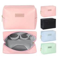 MAGEFY Make-up-Tasche Kosmetiktaschen für Frauen Make-up-Tasche Reise Make-up-Tasche PU Leder Tragbare Make-up-Tasche mit Reißverschluss, Pink, 8.7inch*4.0inch*6.3inch von MAGEFY