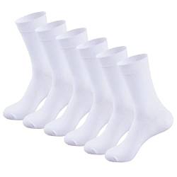 MAGIARTE 6 Paar Socken Herren Schwarz Baumwolle Business Socken Herrensocken Sport Socks Atmungsaktive männer socken (White, L) DE von MAGIARTE