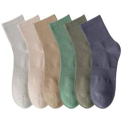 MAGIARTE Herren Mini-Crew Baumwolle Sportsocken Mehrfarbig Kompression Running Quarter Socken für Herren 6Paar(Color 03#L) DE von MAGIARTE