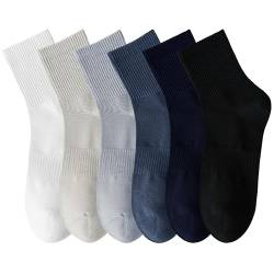 MAGIARTE Herren Mini-Crew Baumwolle Sportsocken Mehrfarbig Kompression Running Quarter Socken für Herren 6Paar(Color 05#L) DE von MAGIARTE