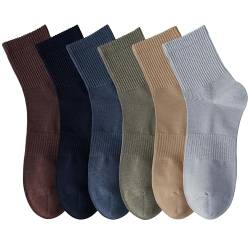 MAGIARTE Herren Mini-Crew Baumwolle Sportsocken Mehrfarbig Kompression Running Quarter Socken für Herren 6Paar(Color 06#L) DE von MAGIARTE
