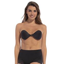 MAGIC Bodyfashion Backless Beauty Damen Rückenfreie Trägerlose und Selbstklebende Push-Up Klebe-BH,Schwarz,80C von MAGIC BODYFASHION