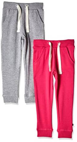 MAGIC KIDS WEAR Jogginghose Kinder und Babies aus Baumwolle, 2er Pack Dark Pink/Grau (577), 116 von MAGIC KIDS WEAR