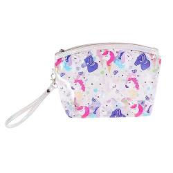 MAGICLULU 1 X Make Up Beutel Cartoon Mädchen Kissenbeutel Einhorn Muster Tasche Studenten Waschbeutel PVC Kosmetiktasche Mit Hoher Kapazität Kosmetiktasche Bedruckte Kosmetiktasche von MAGICLULU