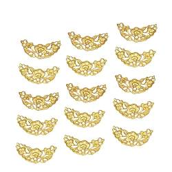 MAGICLULU 100 Stk Eisenhalbmond Zubehör Trendige Filigrane Charms Goldene Haarspangen Diy Haarband Teil Vintage Haarknoten Halter Goldene Kopfbedeckung Goldenes Medaillon Kanten Verbinder von MAGICLULU