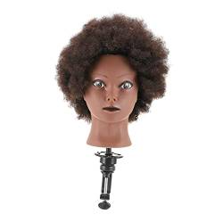 MAGICLULU 1Stk Kunstkopfmodell aus echtem Haar Puppe Haar styling ausbildung kopf übungskopf friseurkopf perücken Afro-Perücke Afrikanischer Männchenkopf Kopfform flexibel Modell Kopf Liner von MAGICLULU