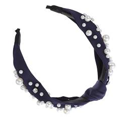 MAGICLULU 1Stk Stirnband haarschmuck creative zierdeckchen Haarreifen Make-up-Stirnbänder für Frauen Vintage Haarreif knoten haarband einfach Kopfbedeckung farbige Perlen Fräulein Satin- von MAGICLULU