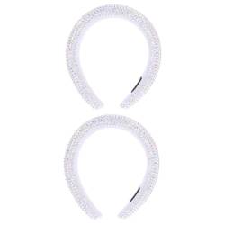 MAGICLULU 2St Full Diamond Stirnband mit breiter Krempe Vintage-Dekor Kristallverzierte Stirnbänder für Damen breites haarband party haarreif Schwämme Haargummis breitrandiger Kopfschmuck von MAGICLULU