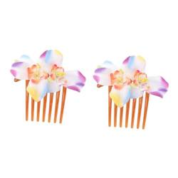 MAGICLULU 2St Haaraccessoires Hochzeitskopfschmuck für die Braut Tiara Haarklammer Brauthaarkamm Frauen-Haarnadel Perle Kopfbedeckung Haare hoch Haarschmuck Brautjungfer Frangipani von MAGICLULU