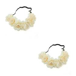 MAGICLULU 2st Florales Stirnband Haarschmuck Tiara Haarbänder Haarband Kranz Braut Blumen von MAGICLULU