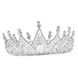 MAGICLULU 2st Strass-krone Prinzessinnenkronen Stirnbänder Für Mädchen Brautkrone Perlenstirnband Für Mädchen Prinzessin Dekor Glänzendes Kronen-stirnband Geschenk von MAGICLULU