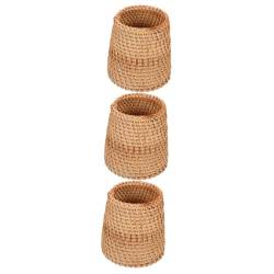 MAGICLULU 3 STK Aufbewahrungsrohr Aus Rattan Bleistiftbecher Schreibtischzubehör Ästhetisch Bleistifthalter Für Schreibwaren Geflochtene Weidenvase Hand Getrocknete Blumen Hölzern Pflanzer von MAGICLULU