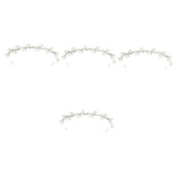 MAGICLULU 4 Stück Brautkrone Stirnband Haargummis Für Frauen Braut Kopfschmuck Mädchen Stirnbänder Perlen Stirnbänder Für Frauen Perlenstirnbänder Haarperlen Zubehör Strass Damen von MAGICLULU