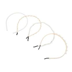 MAGICLULU 4 Stück Perlenstirnband Haarschmuck Perlen modische Stirnbänder haar zubehör haircharm Haarband Haargummi Kopfschmuck für Frauen zarte Kopfbedeckungen Mode schmücken Fräulein von MAGICLULU