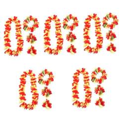 MAGICLULU 5 Sätze Hawaiianische Lei Halsketten Damen stirnbänder Blumen-Hula-Leis-Girlande Blumengirlande Kränze für Bühnenauftritte Hawaii-Leis Bikini Kranz künstliche schmücken Tuch von MAGICLULU