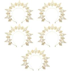 MAGICLULU 5st Halo-stirnband Unserer Lieben Frau Braut Kleidung Goldene Tiara Mädchen Kleider Haarpflegezubehör Goldrand Braut Kopfschmuck Göttin Kostüm Requisiten Fräulein Metall Cosplay von MAGICLULU