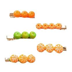 MAGICLULU 5st Orange Haarnadel Orangefarbenes Fruchtdekor Süße Haarspangen Haarschmuck Haarspangen Für Kinder Haarspangen Für Babys Haarklammer Mädchen Niedlich Metall Entenschnabel-clip von MAGICLULU