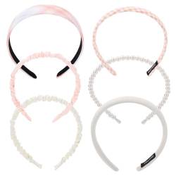 MAGICLULU 6 Stück Modisches Stirnband Haargummis Stirnbänder Für Mädchen Stirnband Kombination Miss Hard Head Kurzes Haar Perle Ästhetische Haar Accessoires Haar Accessoires Haar von MAGICLULU