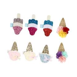 MAGICLULU 8st Eiscreme-haarnadel Glitzernde Haarspangen Haar Klammern Glitzer Haarspangen Mädchen Geburtstagsgeschenk Haarspangen Für Mädchen Paillettenstoff Kind Seitenclip von MAGICLULU