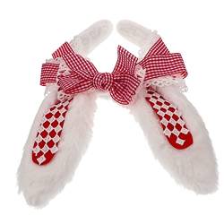 MAGICLULU Hasenohr Stirnband Tier Hasenohren Stirnbänder Foto-requisiten Für Das Neue Jahr Tierische Stirnbänder Haarschmuck Für Kinder Hasenhaarband Mädchen Hasen Ohren Rot Damen Kleid von MAGICLULU