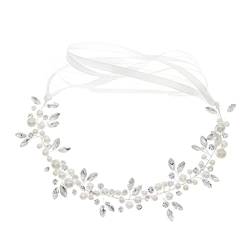 MAGICLULU Hochzeitskleid Stirnband hochzeitshaar schmuck wedding hair accessories Perlen-Stirnband Haarschmuck aus Perlen Haarschmuck für die Hochzeit Haarband Hochzeit Stirnband Handbuch von MAGICLULU