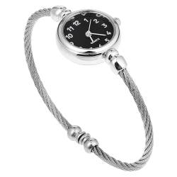 MAGICLULU Modischer Analoger Quarz-Armreif Manschetten-Armbanduhr Elegante Uhr Und Armband Drahtband Arabische Ziffern Kleideruhren Geburtstagsgeschenk für Frauen. B von MAGICLULU