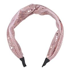 MAGICLULU Party-stirnband Gesichtshaarband Haarbänder Für Damenhaar Gesichts-stirnband Party-haarschmuck Turbane Für Frauen Mädchen Stirnbänder Bandana Für Frauen Kopftaste Pailletten Rosa von MAGICLULU