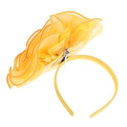 MAGICLULU Spitzenblume Blumen-Mesh-Schleier-Fascinator hochzeitshaar schmuck wedding hair accessories Haargummis Haarband Haarschmuck für Frauen großes Blumenstirnband große Haare hoch von MAGICLULU