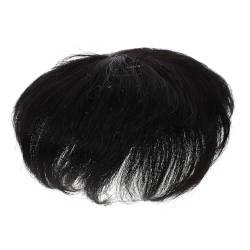 MAGICLULU kahles Ersatzhaar toupee for men herrenperücke kurze schwarze perücke haarersatz herren Hut perücken Herrenbekleidung Overhead-Ersatzblock männliche Glatze kurzes Haar Clip Kostüme von MAGICLULU