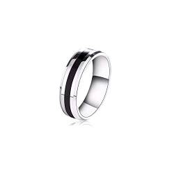 MAGIIE Herren Damen Ring Edelstahl,Eheringe Trauringe Verlobung Ringe,1-er (Schwarze Streifen, 57 (18.1)) von MAGIIE